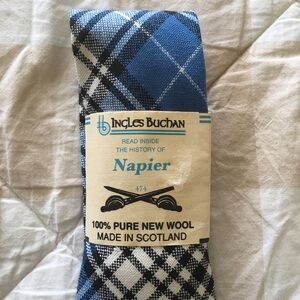 Ingles Buchan Napier Tartan New Wool Blue Plaid Scottish Neck Tie